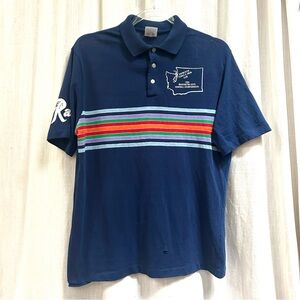 Vintage Washington Handball Rainer T shirt polo blue stripe